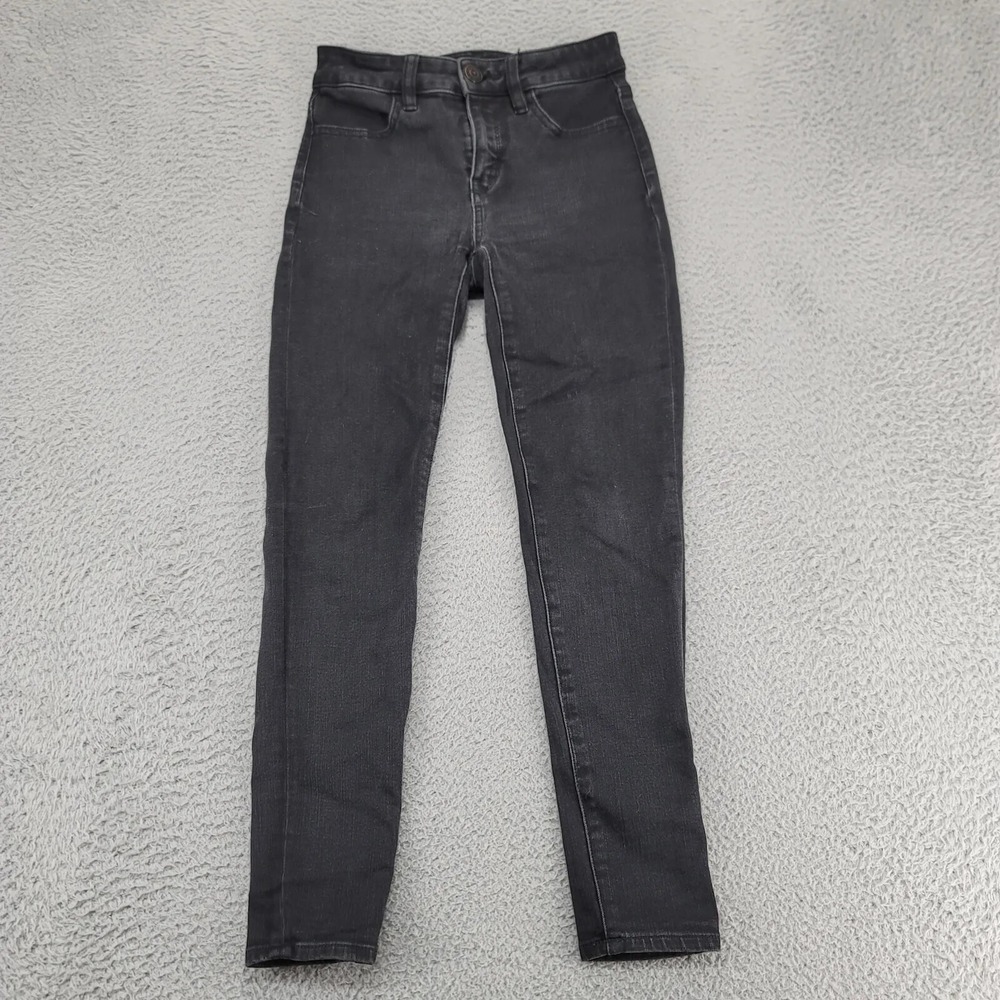 American Eagle Jeans Womens 00‎ Short Black Jegging Stretch Casual Pockets Logo